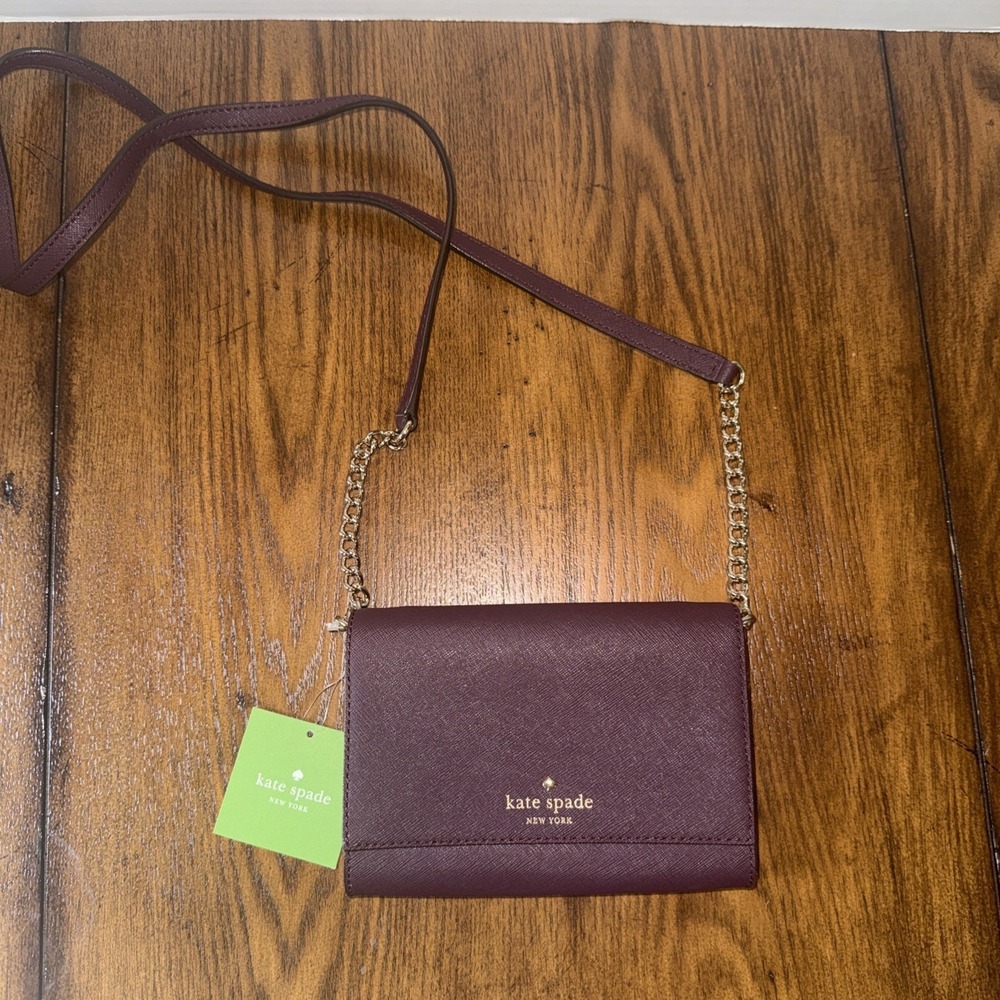 Kate Spade New York Cedar Street Cami Crossbody Bag Mahogany Removable Strap NWT